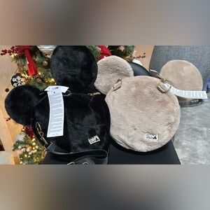 Disney Parks Tan Faux Fur Mouse Ear Crossbody Bag - 2025 Collection - NWT!!